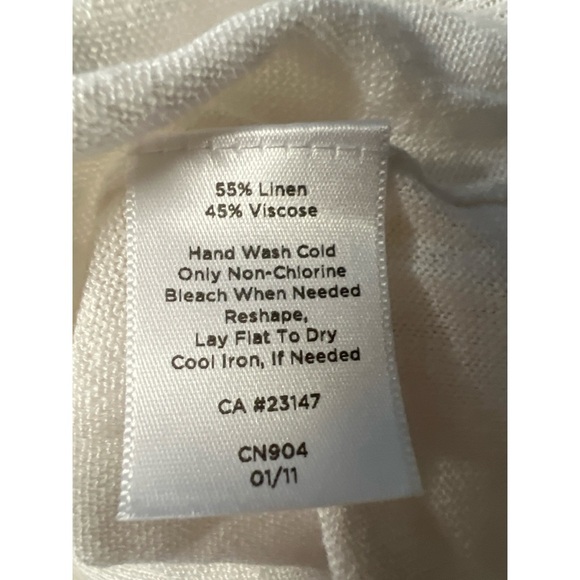 Talbots Cream Draped Blouse nwt linen blend - Picture 4 of 4